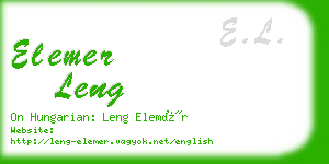 elemer leng business card